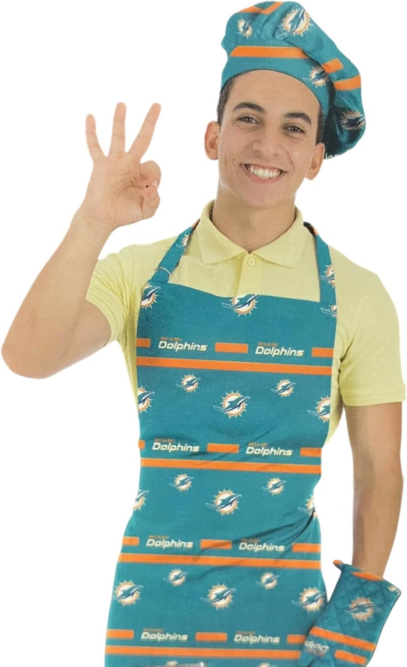 Northwest The Company Official NFL 3-Piece Apron, Oven Mitt and Chef Hat Set, One Size, Team Colors, Levels - Image 1